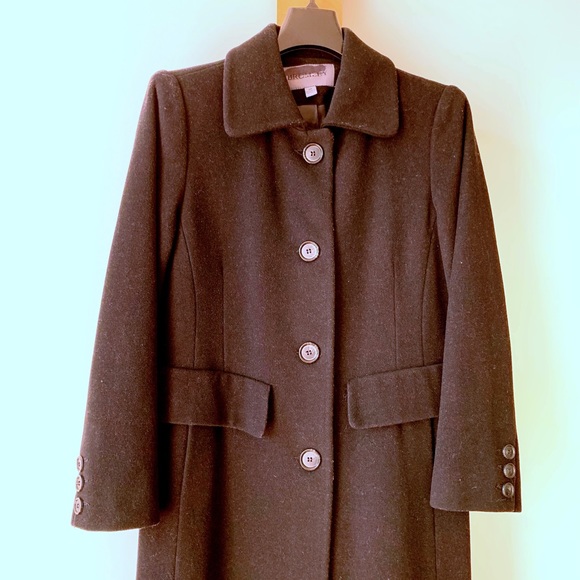 Black wool winter dress coat - Picture 2 of 6